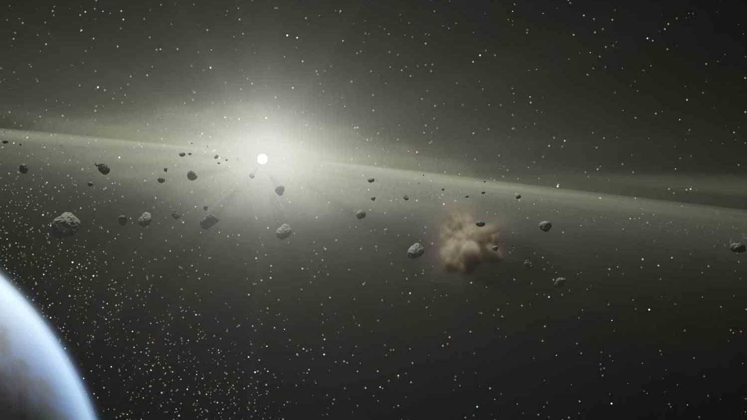 Artist's depiction asteroid belt near planet, photo credit: NASA