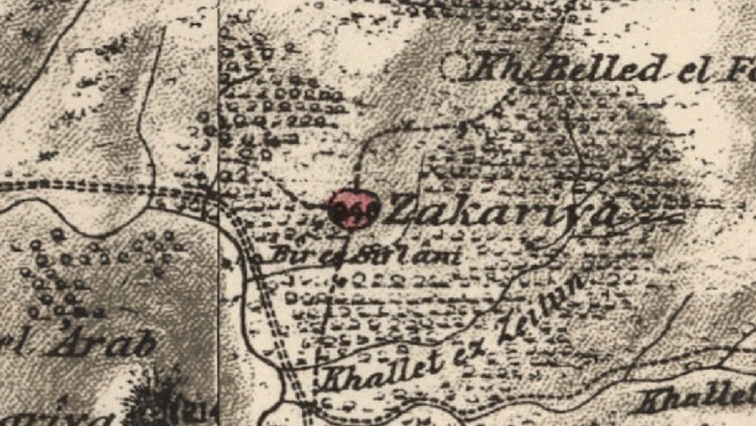 Map of the Zakariyya area circa 1870s
