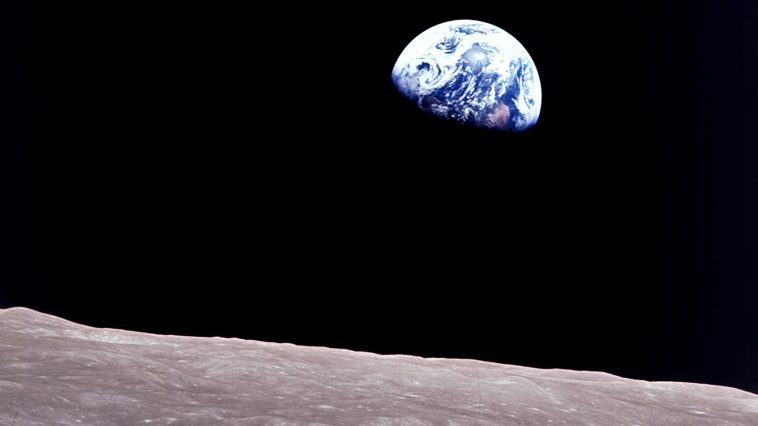 Apollo 8 mission photo of earthrise from the moon, photo credit: NASA