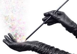 Black-gloved hands making fairy dust with a wand: Photo 21947216 / Fairy Wand © Ruletkka | Dreamstime.com