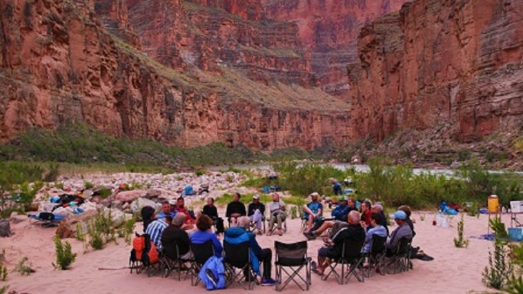 Grand Canyon campers in a circle, photo credit: Canyon Ministries